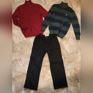 Chaps Sweaters & Kids Black Pants